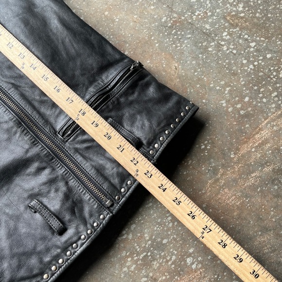 Harley Davidson Womens Black Perfecto Leather Studded Biker Jacket M - Picture 9 of 10